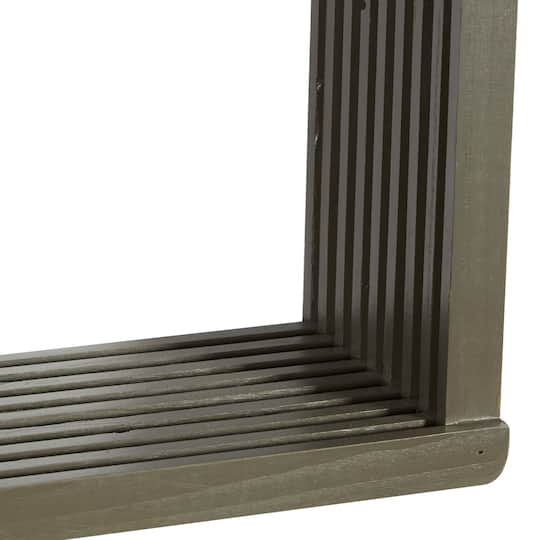 Gray Wood Contemporary Wall Shelf, 12" x 12" x 7"